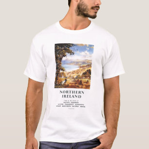場面人および犬のイギリスの牧歌的な鉄道 Tシャツ