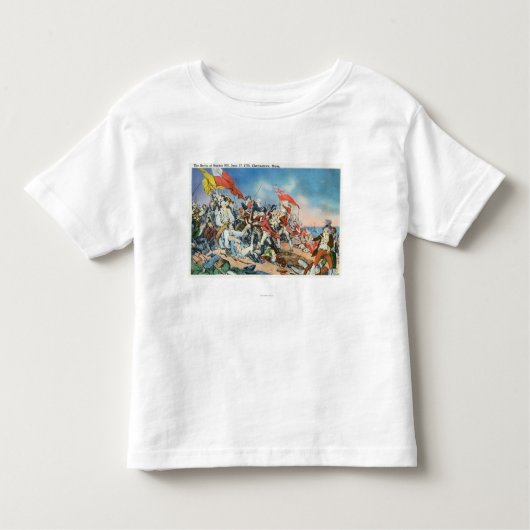 場面- Charlestown、MAバンカーヒルの戦い トドラーTシャツ (正面)