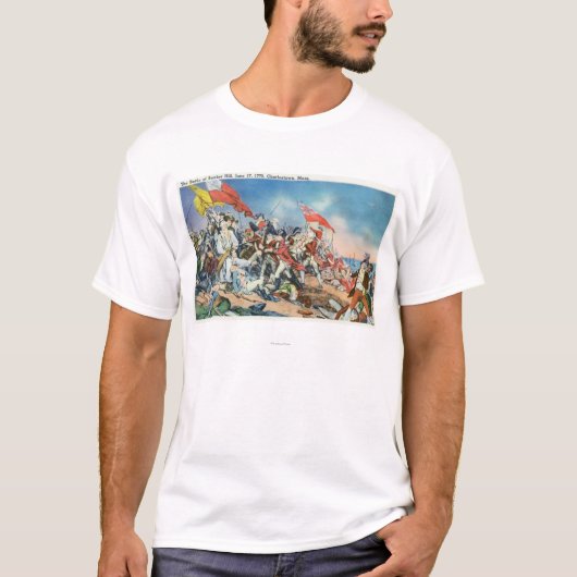 場面- Charlestown、MAバンカーヒルの戦い Tシャツ (正面)