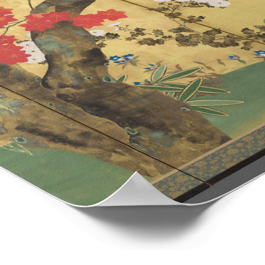 堺芳一画面 – さくらんぼとカエデの木 ポスター (角)