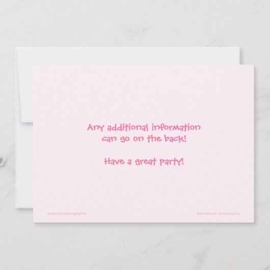 塀のピンクの誕生日の招待状の秋のフクロウ 招待状 (裏面)