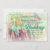 塀のポストの結婚式招待状の水のメーソンジャー 招待状 (正面)