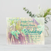 塀のポストの結婚式招待状の水のメーソンジャー 招待状 (スタンド正面)