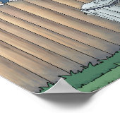 . .塀の上に猫がいる ポスター (角)