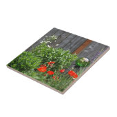塀の庭の花 タイル (側面)