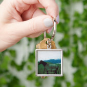 塀の後ろの馬 キーホルダー (手)