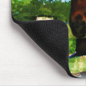 塀の絵画上の馬 マウスパッド (コーナー)