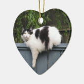 塀の脂肪質猫 セラミックオーナメント (左)