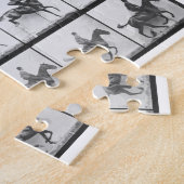 塀を跳んでいる人および馬は「オオハシカッコウからの640をめっきします ジグソーパズル (側面)