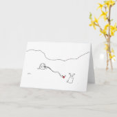 塊のバニーの挨拶状-行かないで下さい カード (黄色い花)