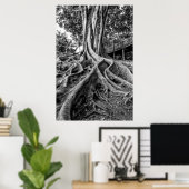 塊状のゴムの木の根 ポスター (ホームオフィス)