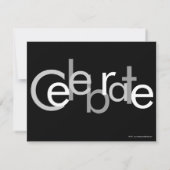 塊状のモノクロエンゲージメントパーティー招待状 招待状 (裏面)