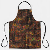 塊状の斑点とミントグリーンの茶色の皮 エプロン (正面)