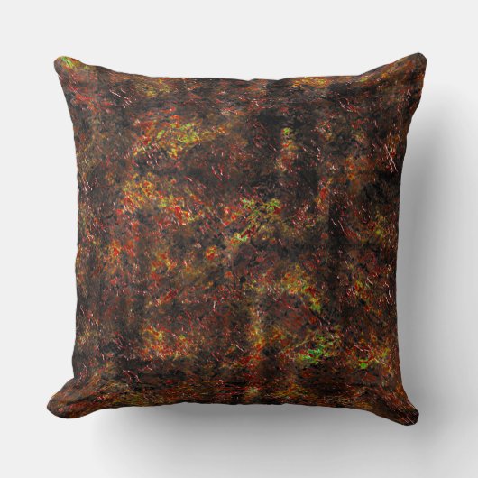 塊状の斑点とミントグリーンの茶色の皮 クッション (正面)