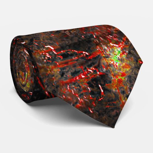 塊状の斑点とミントグリーンの茶色の皮 ネクタイ (ロール)