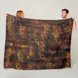 塊状の斑点と皮膚の茶色とサンゴの汚れ フリースブランケット