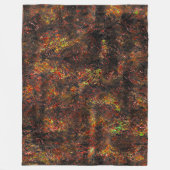 塊状の斑点と皮膚の茶色とサンゴの汚れ フリースブランケット (正面)