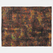 塊状の斑点と皮膚の茶色とサンゴの汚れ フリースブランケット (正面(横))