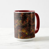 塊状の斑点と皮膚の茶色とサンゴの汚れ マグカップ (正面右)