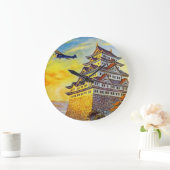 塔との日本のな空輸輸送機 ラージ壁時計 (ホーム)