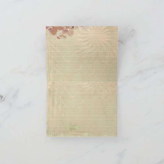 塔のバラの混合メディアのオリエンタルの空白のな静止した ノートカード (内部)