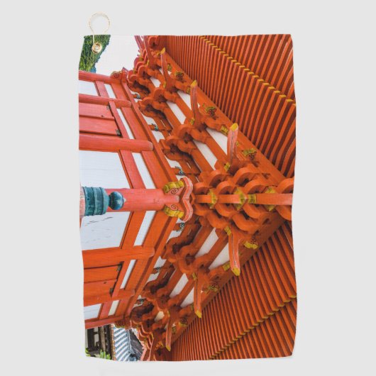 塔のボトムアップの視点、宮島 ゴルフタオル (正面)