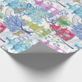 塔の森林のヒョウのパーティー ラッピングペーパー (角)