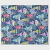 塔の森林暗闇のヒョウのパーティー ラッピングペーパー (フラット)