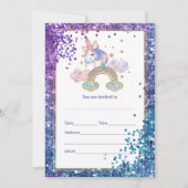 塗りつぶしのユニコーン招待状 招待状 (正面)