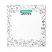 塗りクール付けパーソナライズされたドードル ノートパッド (正面)