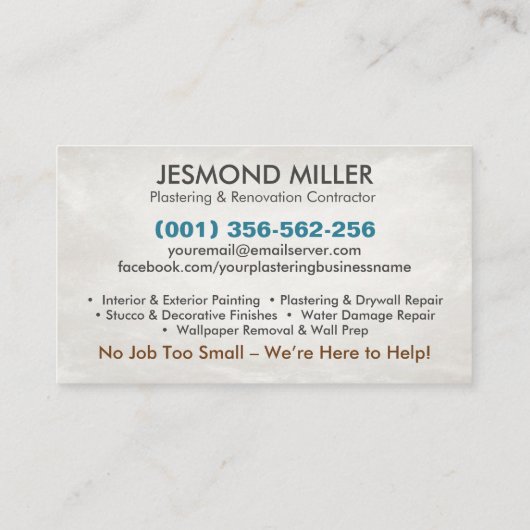 塗工絵を描及び業務用カード 名刺 (裏面)