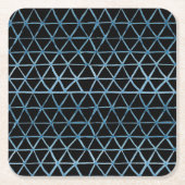 塗日本のり水色ネットブルー スクエアペーパーコースター (正面)