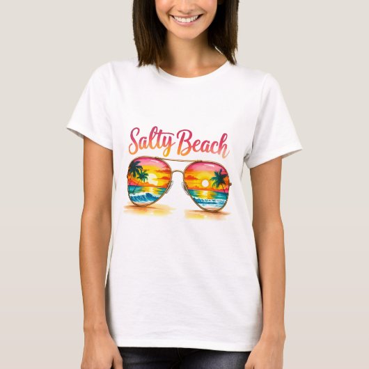 塩っぽいビーチ Tシャツ (正面)