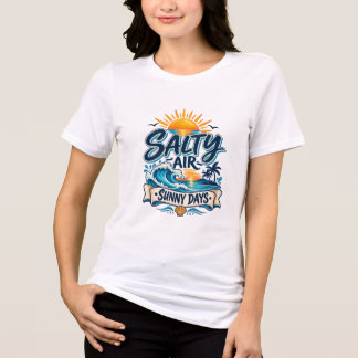 塩っぽい空気の晴れた日のビーチサマータイポグラフィ トライブレンドTシャツ