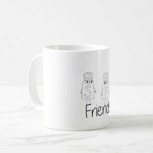 塩とおもしろいコショウのシェイカー最高のズの友だち コーヒーマグカップ (正面左)