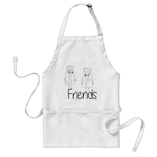 塩とおもしろいコショウのシェイカー最高のズの友だち スタンダードエプロン (正面)