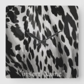 塩とコショウの皮 スクエア壁時計 (正面)