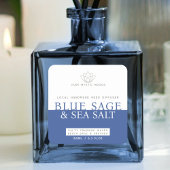 塩と海のセージ青いリードのディフューザー製品ラベル スクエアシール