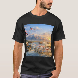 塩と海流フラミンゴ Tシャツ