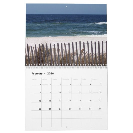 塩と海 カレンダー (2月 2026)