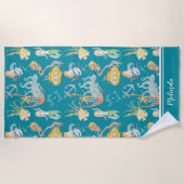 塩と甘い人魚の海キャラクター ビーチタオル (正面)