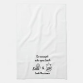 塩と砂糖を信頼する人は同じように見える注意 キッチンタオル (縦)