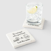 塩と砂糖を信頼する人は同じように見える注意 ストーンコースター (横)