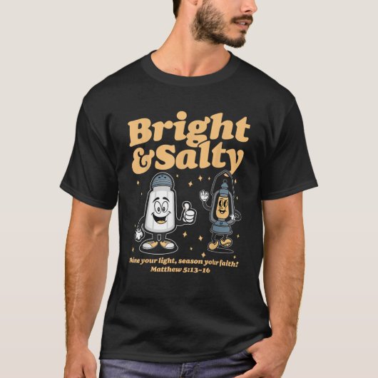 塩の光は塩の聖書の聖句マタイ5 13 16 Tシャツ (正面)