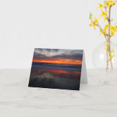 塩の入り江の日没 カード (黄色い花)