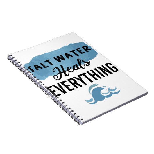 塩の水は全てのビーチ愛好家ギフトを癒す ノートブック (右側)