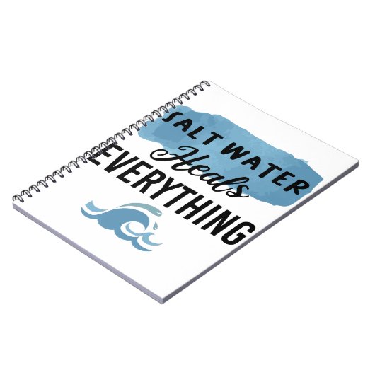 塩の水は全てのビーチ愛好家ギフトを癒す ノートブック (左側)