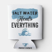 塩の水は全てのビーチ愛好家ギフトを癒す 缶クーラー (裏面)