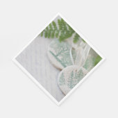 塩の生地の木のオーナメントのヴィンテージ スタンダードランチョンナプキン (角)