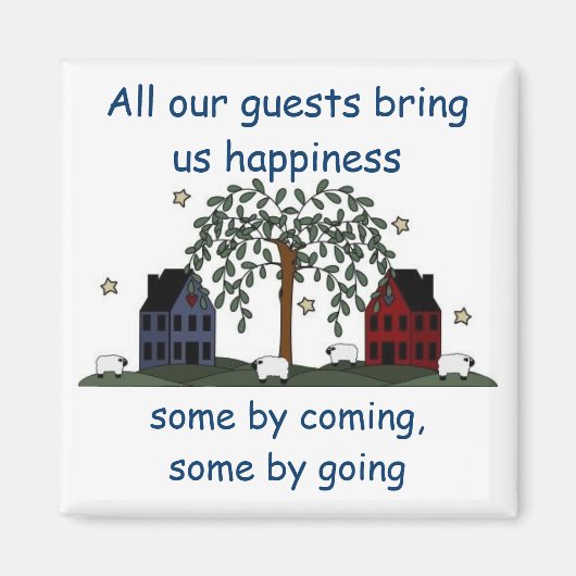 塩の箱の家は、ゲストは幸せを持ってくる マグネット (正面)